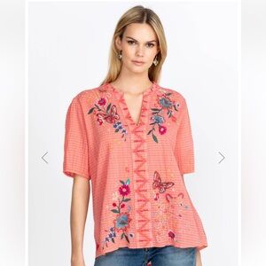 Johnny Was Olinda Puff Sleeve Effortless Blouse - Large -  Preowned EUC